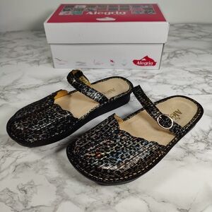 NEW IN BOX Alegria Tuscany Leopard Stripe Mules Size 36